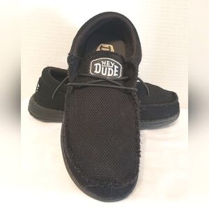 Hey Dude Wally Youth Funk Mono Shade Black Casual Slip On Shoes Sneakers Sz Y5